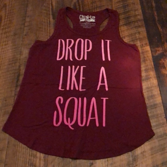 Tops - Drop it like a squat workout tank size medium